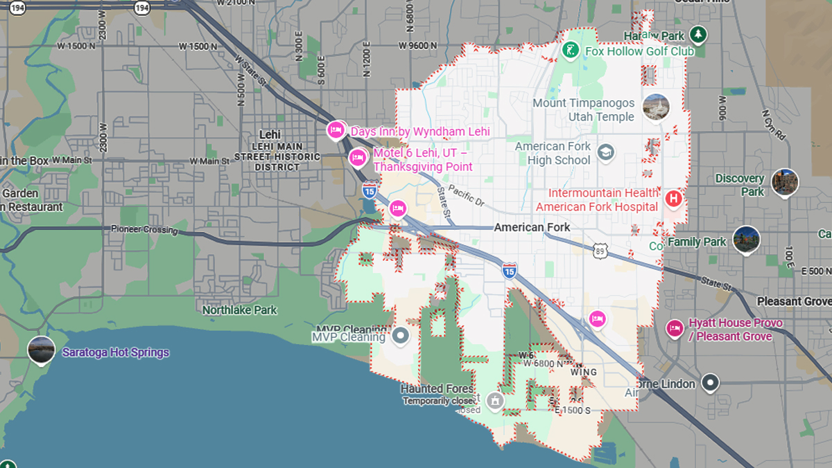 Services Area Maps – American Fork Utah