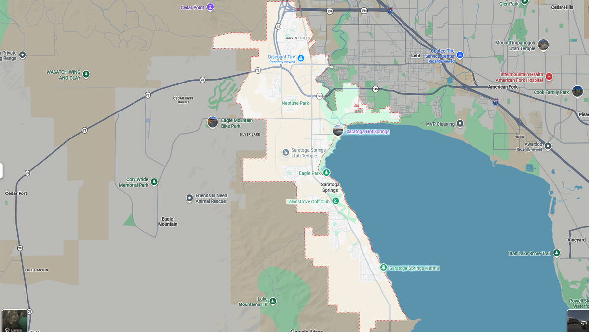 Services Area Maps – Saratoga Springs Utah